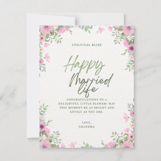 Wedding greetings RSVP karte (Vorderseite)