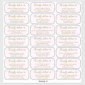 Wedding Guest Address Custom-Cut Vinyl Sticker (Blatt)