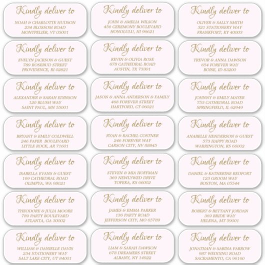 Wedding Guest Address Custom-Cut Vinyl Sticker (Vorderseite)
