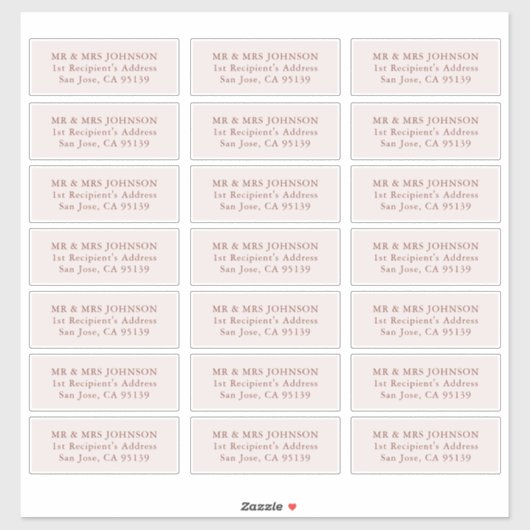 Wedding Guest Address Label 21 Verschiedene Adress (Blatt)