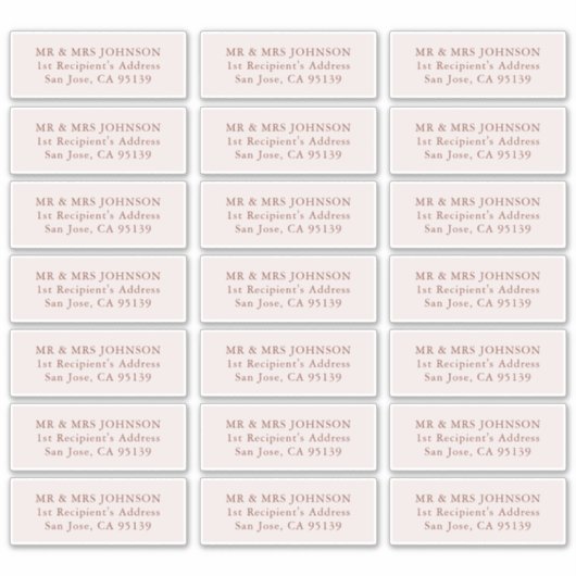 Wedding Guest Address Label 21 Verschiedene Adress (Vorderseite)