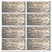 Wedding Guest Address Mason Jars Wood String Light Aufkleber (Vorderseite)