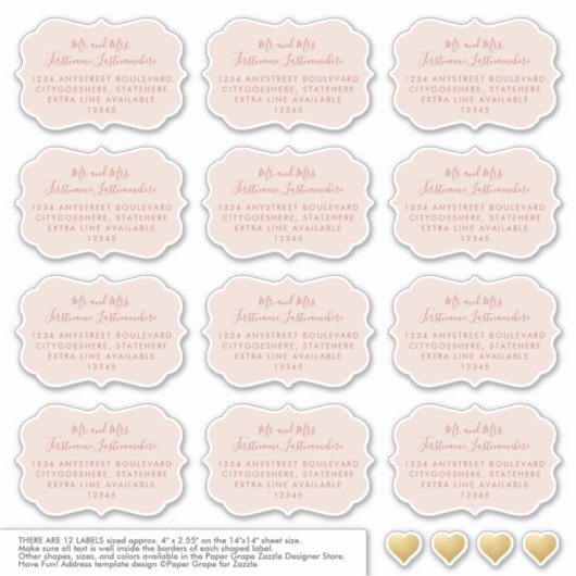 Wedding Guest Address Sticker Bracket Terracotta (Vorderseite)
