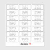 Wedding Guest Address Stickers Aufkleber (Blatt)