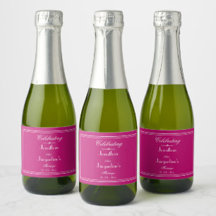 Wedding Guest Bevorzugung Magenta Names Script Nie Schaumweinetikett