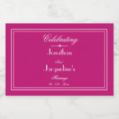 Wedding Guest Bevorzugung Magenta Names Script Nie Schaumweinetikett (Einzelnes Label)