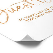 Wedding Guest Book 8x10 Stilvolle Rose Gold Sign Poster (Ecke)