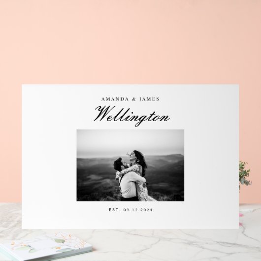 Wedding Guest Book Alternative Elegantes Foto Acrylschild (Hochzeit)