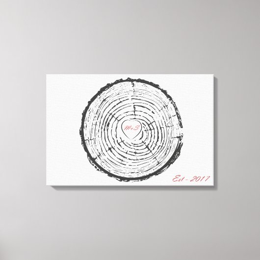 Wedding Guest Book Alternative - gedruckte Leinwan Leinwanddruck (Vorderseite)