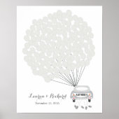 Wedding Guest Book Alternative mit grauen Ballons Poster (Vorne)