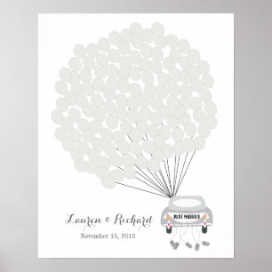 Wedding Guest Book Alternative mit grauen Ballons Poster