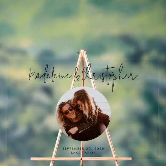 Wedding Guest Book Alternative Script Foto Acrylschild (Neutral)