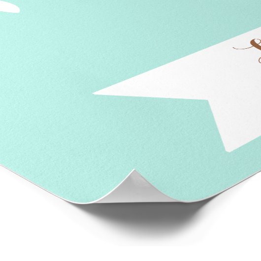 Wedding Guest Book Alternative Tree, blaue Blätter Poster (Ecke)