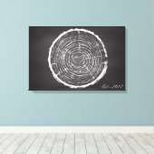 Wedding Guest Book Alternative - Tree Rings Leinwa Leinwanddruck (Insitu (Holzboden))