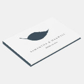 Wedding Guest Book Blue Leaf Gästebuch (Ecke)