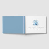 Wedding Guest Book Blue Mit Monogramm Wappen Gästebuch (Voll)