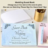 Wedding Guest Book Blue Peony Gästebuch