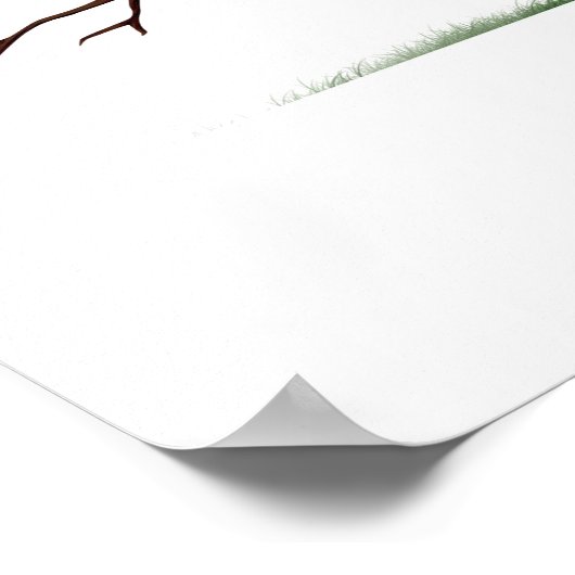 Wedding Guest Book Brown Fingerprint Tree Poster (Ecke)