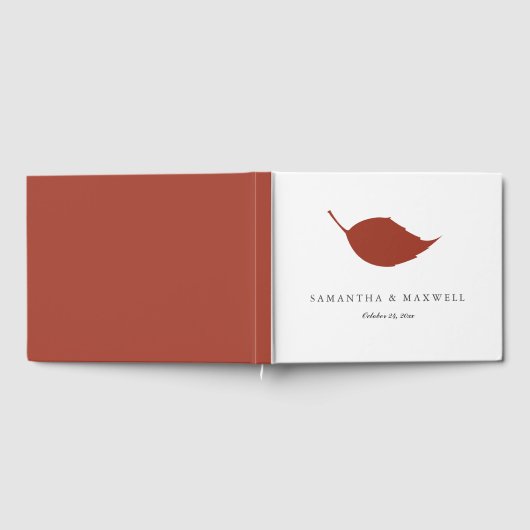 Wedding Guest Book Burnt Orange Leaf Gästebuch (Voll)