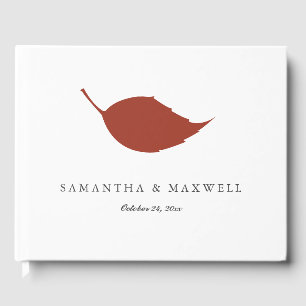 Wedding Guest Book Burnt Orange Leaf Gästebuch