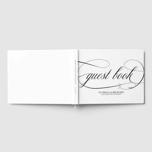 Wedding Guest Book Chic Black Script Gästebuch (Voll)