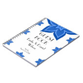 Wedding Guest Book Cobalt Blue Blume Notizblock (Linke Seite)
