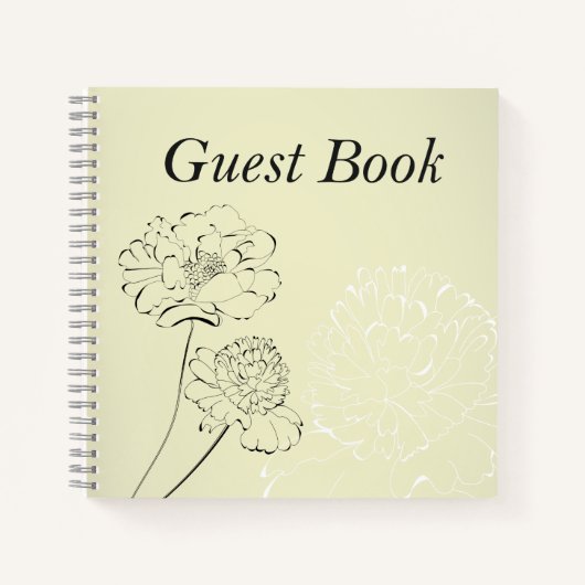 Wedding Guest Book - Creme Blumendesign Notizblock (Vorderseite)