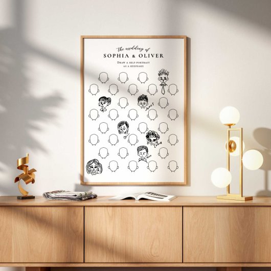 Wedding Guest Book Draw Your Face Poster