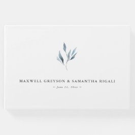 Wedding Guest Book Dusty Blue Botanicals Gästebuch