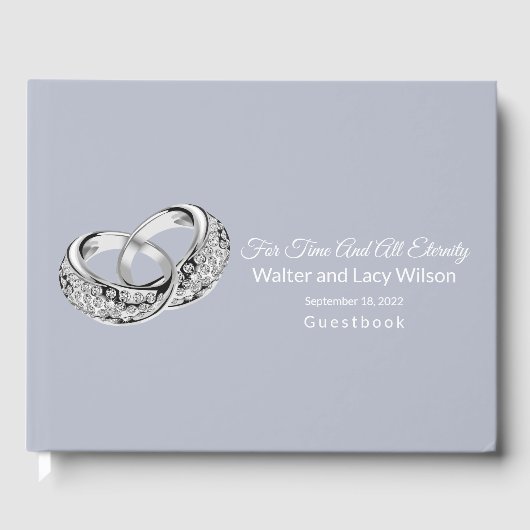 Wedding Guest Book Dusty Blue Gästebuch (Vorderseite)
