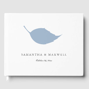 Wedding Guest Book Dusty Blue Leaf Gästebuch