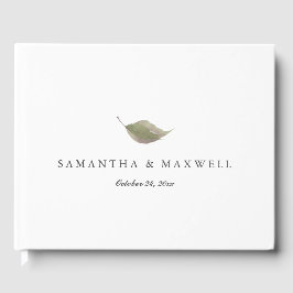 Wedding Guest Book Dusty Green Leaf Gästebuch