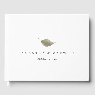Wedding Guest Book Dusty Green Leaf Gästebuch
