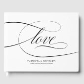 Wedding Guest Book Elegantes Schwarzes Skript Gästebuch (Vorderseite)