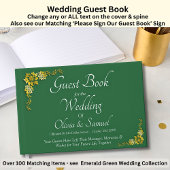 Wedding Guest Book Emerald Green & Gold Gästebuch