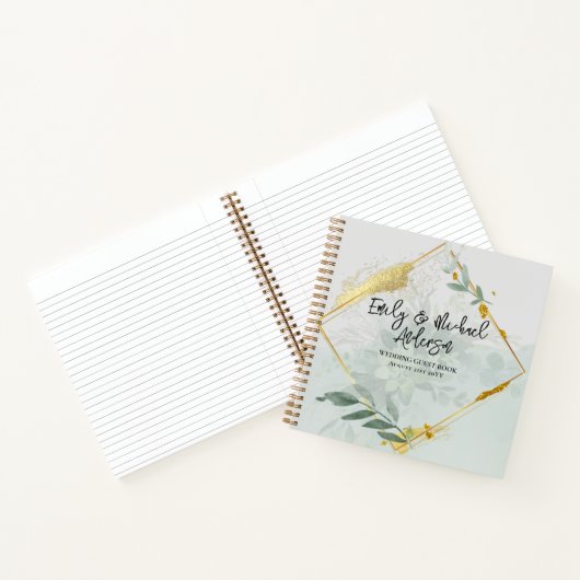 Wedding Guest Book - Eukalyptus Botanical Gold Notizblock (Innenseite)