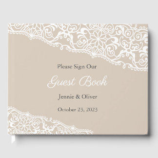 Wedding Guest Book, Guestbook, Lace, Vintag Gästebuch