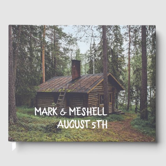 Wedding Guest Book LOG CABIN - CUSTOM Gästebuch (Vorderseite)