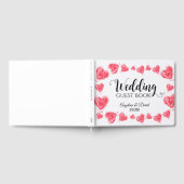 Wedding Guest Book mit Herz, weiß und rot Gästebuch (Voll)