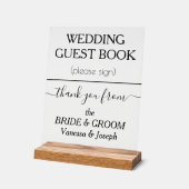 Wedding Guest Book NAMES Black Clear Acrylschild (Winkel)