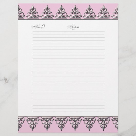 Wedding Guest Book Pages Classic Baroque Swirl Flyer (Vorne)