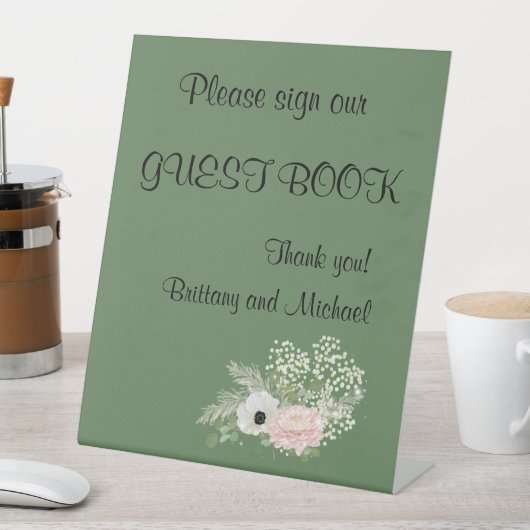 Wedding Guest Book Pedestal-Zeichen Sockelschild (In Situ)