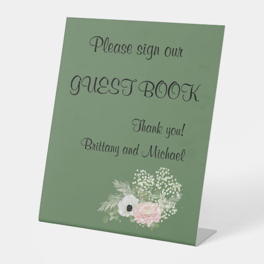 Wedding Guest Book Pedestal-Zeichen Sockelschild (Vorderseite)