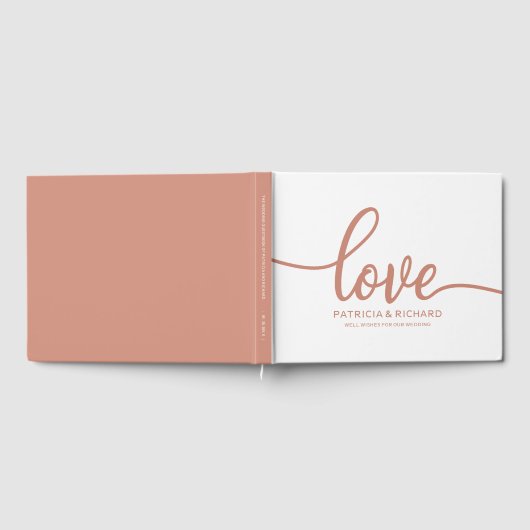 Wedding Guest Book Rose Gold Chic Script Gästebuch (Voll)