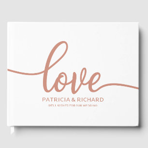 Wedding Guest Book Rose Gold Chic Script Gästebuch