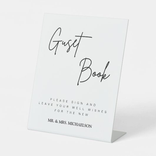 Wedding Guest Book Sign | Hochzeitssymbol Sockelschild (Vorderseite)