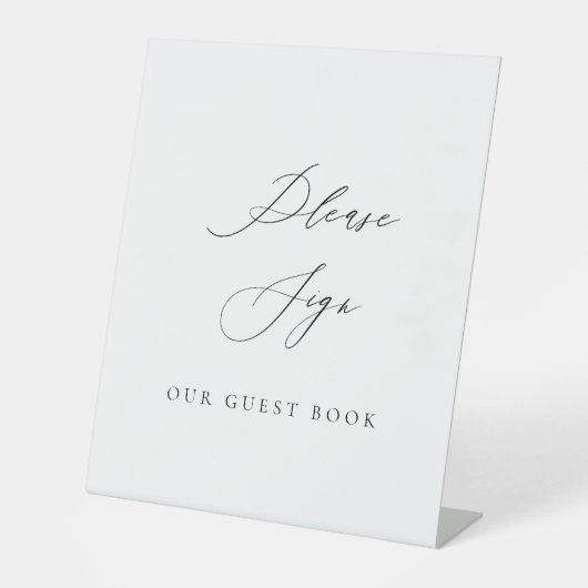 Wedding Guest Book Sign | Please Sign | Tabletop Sockelschild (Vorderseite)