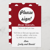 Wedding Guest Book Sign Red White Polka Dots (Vorne/Hinten)