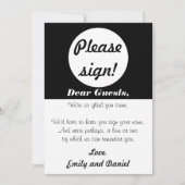 Wedding Guest Book Sign Schwarz-weiß Polka Dots (Vorderseite)