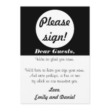Wedding Guest Book Sign Schwarz-weiß Polka Dots
